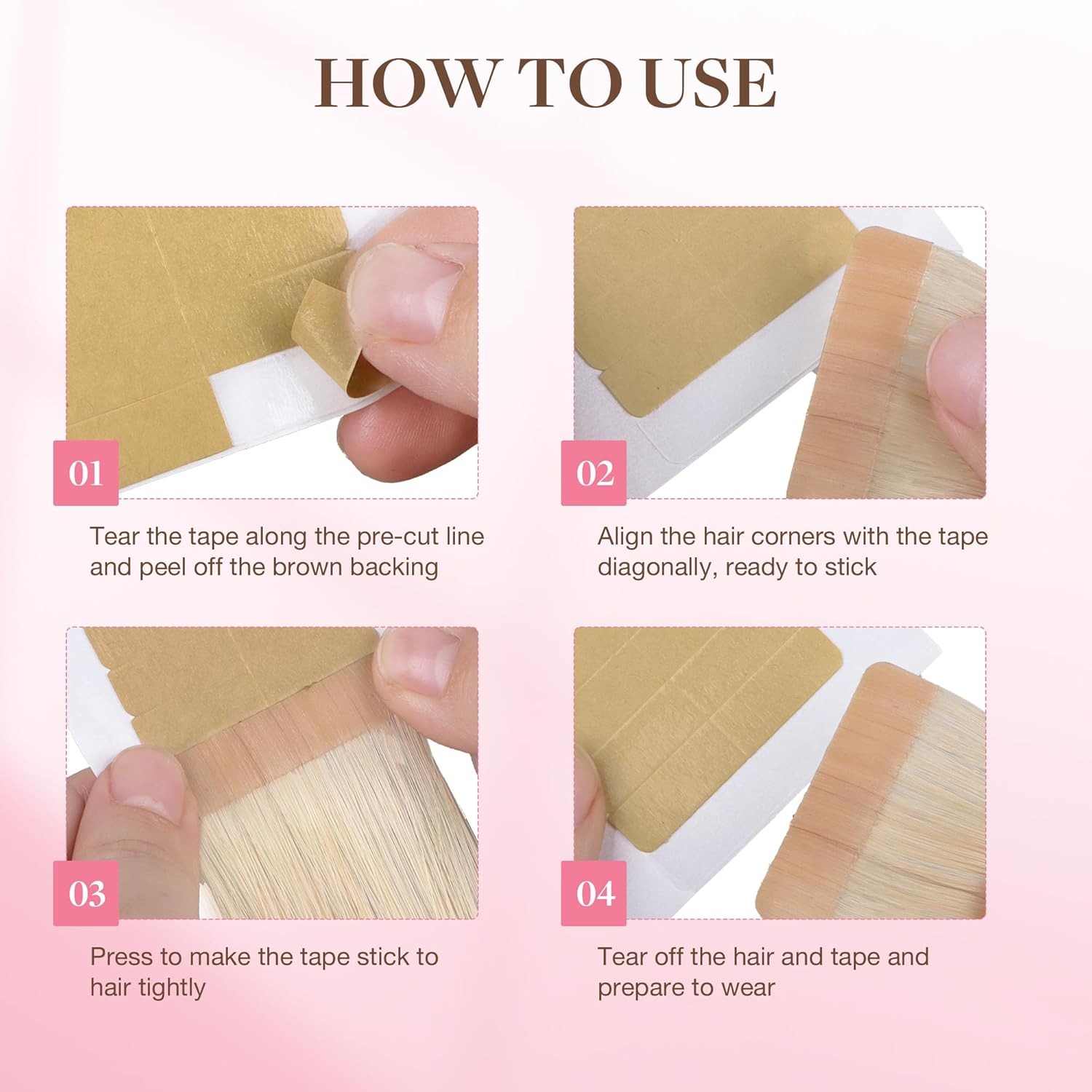 72 ленты (6 листов) для наращи – обзор и цена Hair Extension Tape In